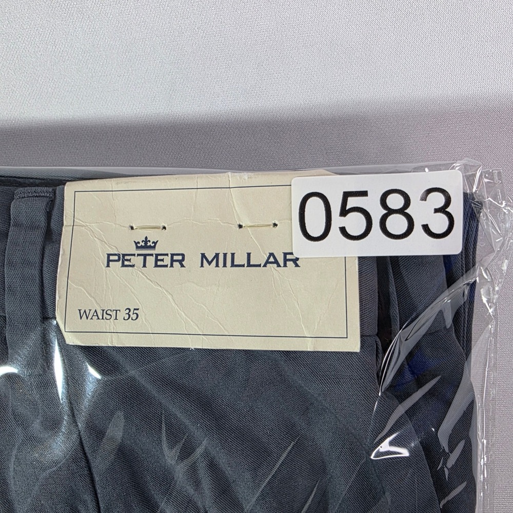 NEW Peter Millar Crown Gray Cotton Cashmere Blend Flat Front Trousers Mens 35x35 - Picture 14 of 14